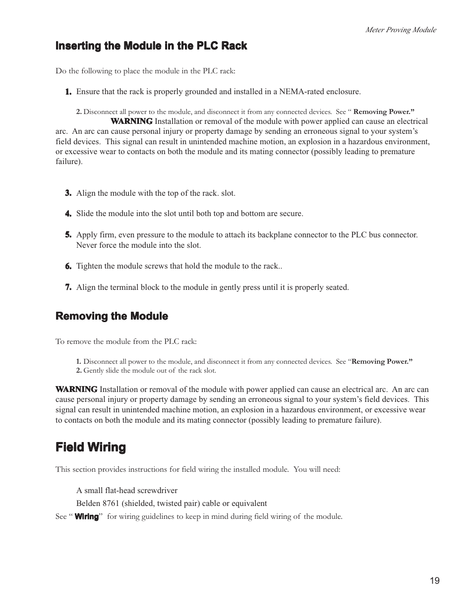 Field w, Field w field wiring iring iring iring iring | Spectrum Controls 140 MPM 204 00sc User Manual | Page 17 / 66