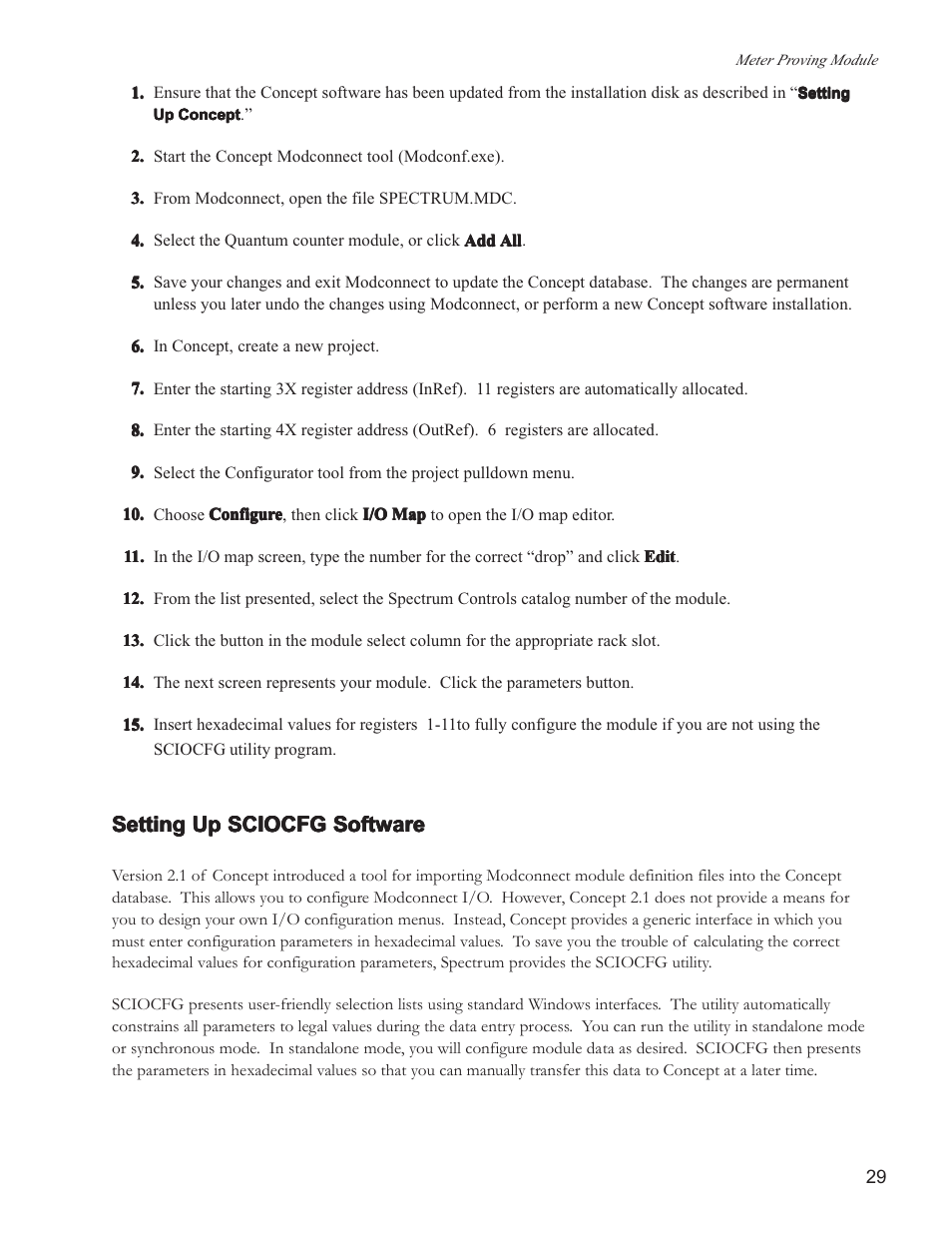 Setting up sciocfg software | Spectrum Controls 140 MPM 204 00sc User Manual | Page 27 / 66
