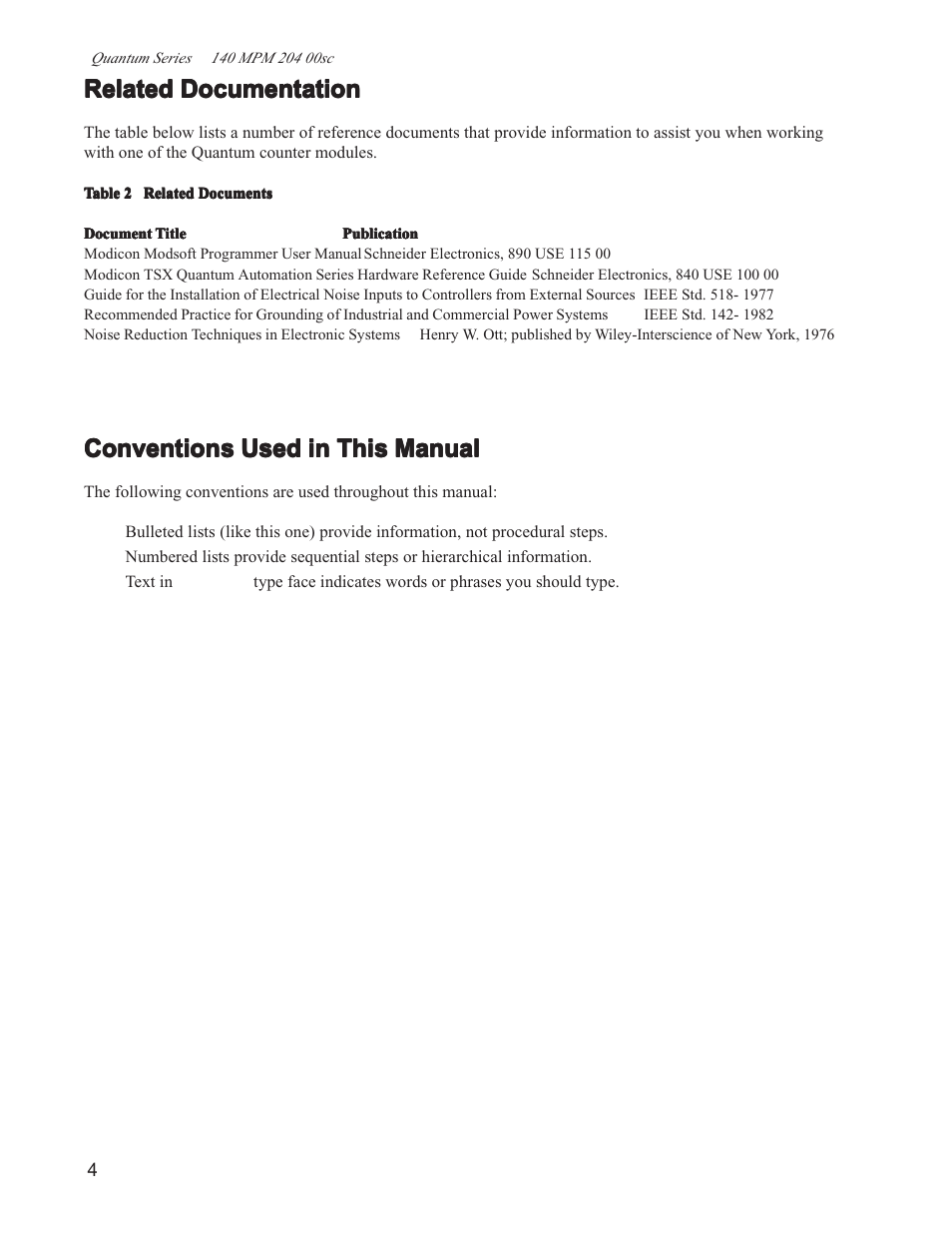 Related documentation, Conventions used in this manual | Spectrum Controls 140 MPM 204 00sc User Manual | Page 3 / 66