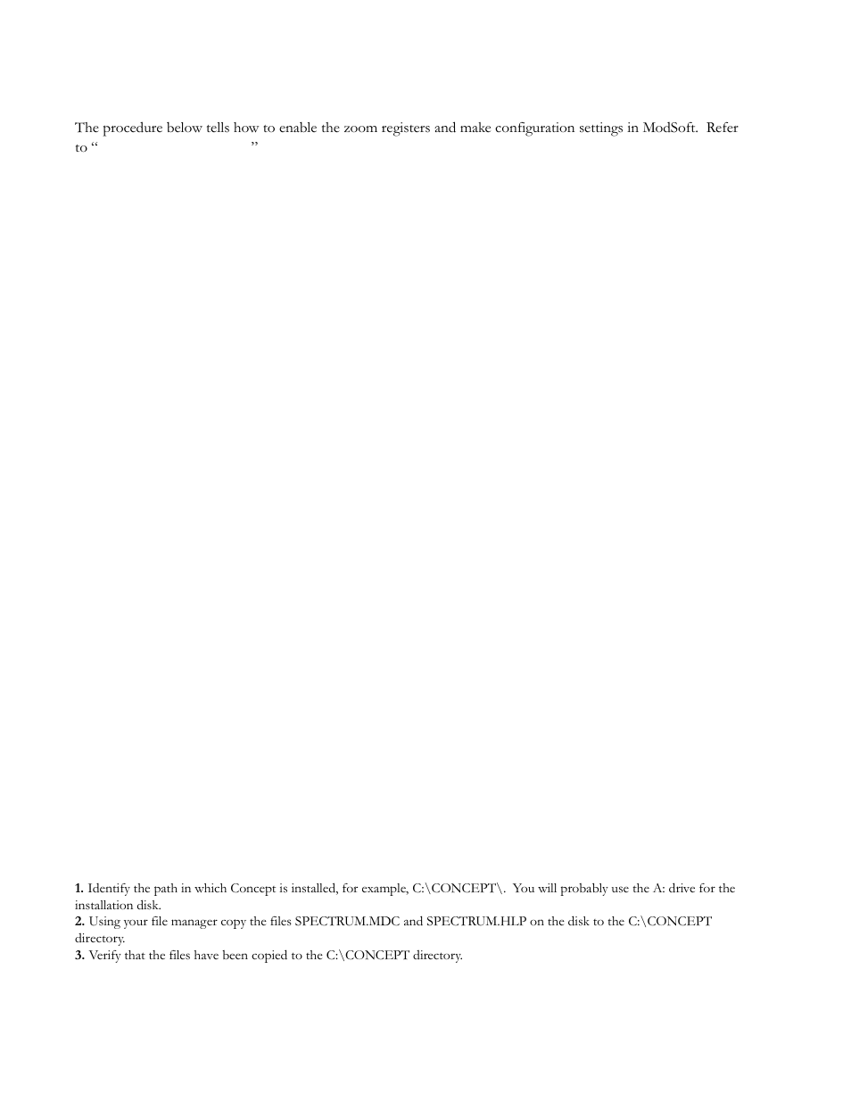 Setting zoom registers using modsoft, Setting up concept | Spectrum Controls 140 EHC 204 00sc User Manual | Page 25 / 81