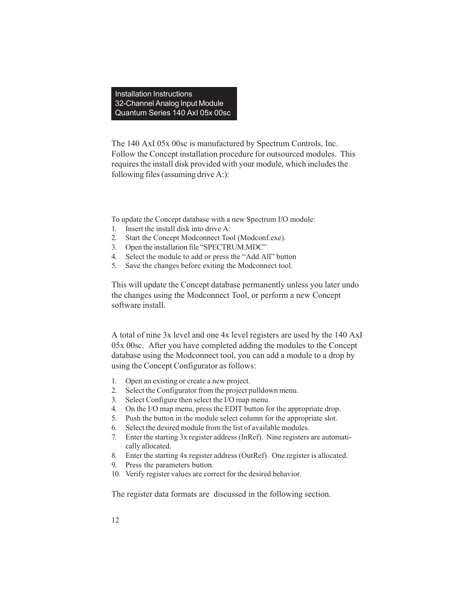 Spectrum Controls 140 ACI 051 00sc User Manual | Page 17 / 57