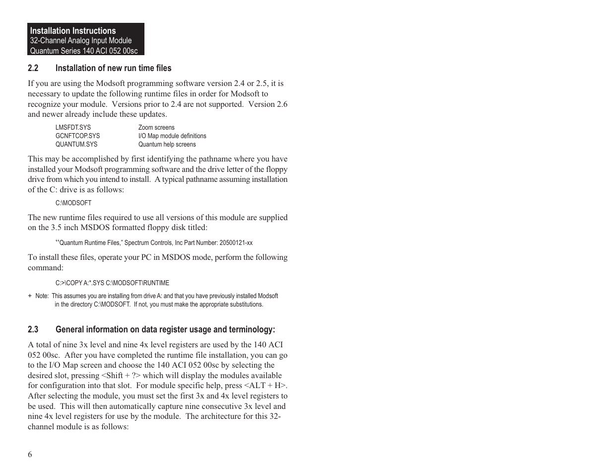 Spectrum Controls 140 ACI 052 00sc User Manual | Page 12 / 62