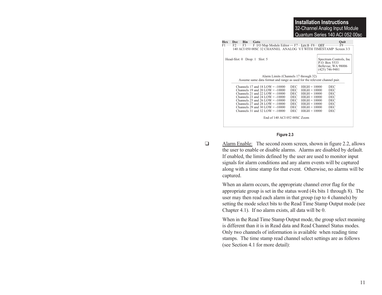Installation instructions | Spectrum Controls 140 ACI 052 00sc User Manual | Page 17 / 62