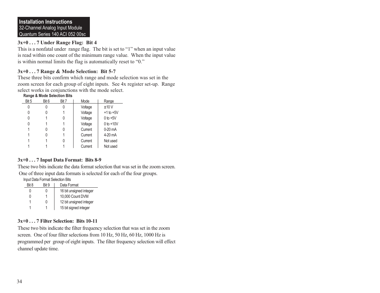 Installation instructions | Spectrum Controls 140 ACI 052 00sc User Manual | Page 40 / 62
