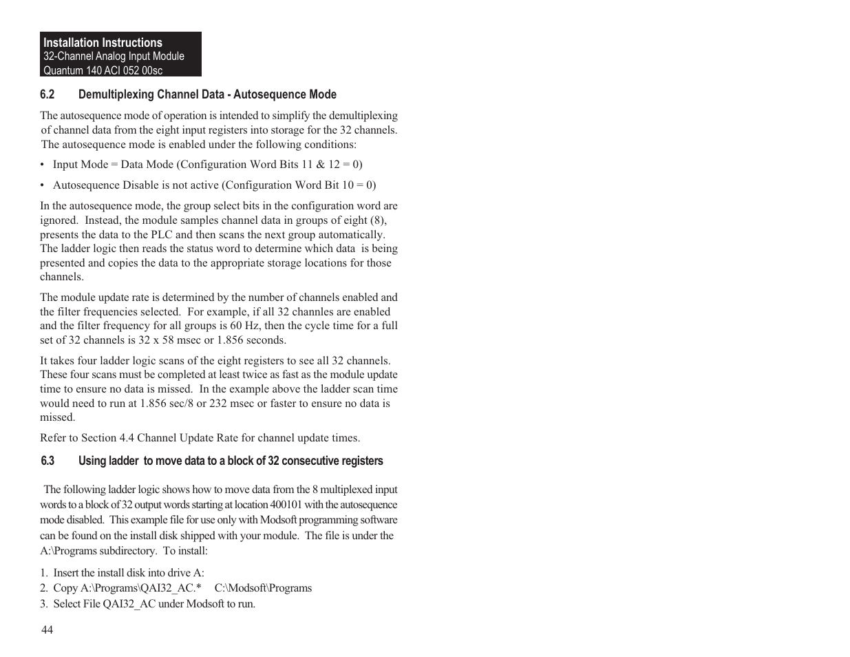 Spectrum Controls 140 ACI 052 00sc User Manual | Page 50 / 62