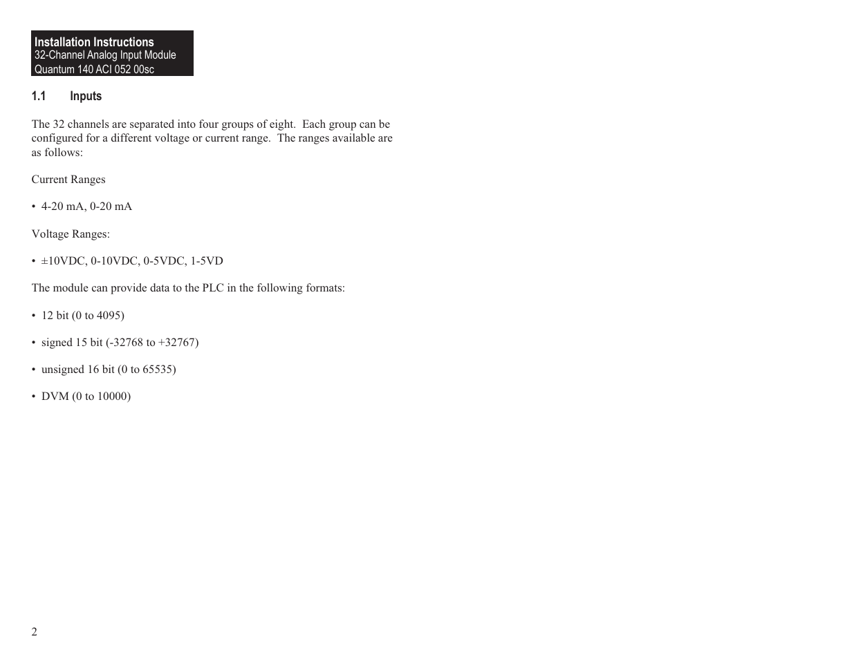 Spectrum Controls 140 ACI 052 00sc User Manual | Page 8 / 62