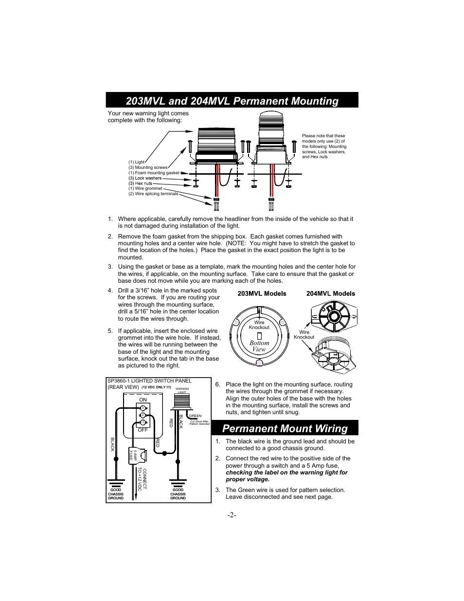 Bottom view | Star Headlight & Lantern 201ZL Series User Manual | Page 3 / 4