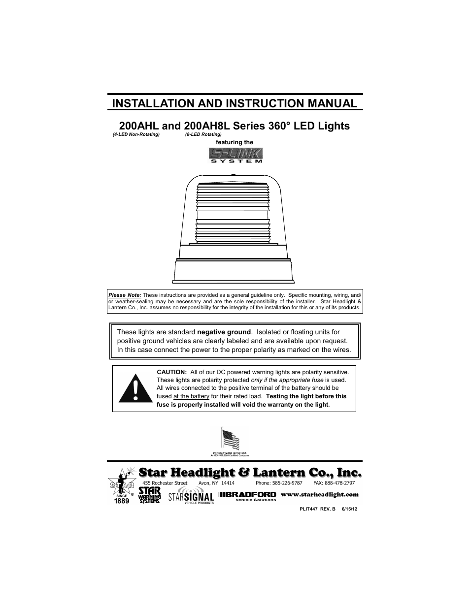 Star Headlight & Lantern 200ADHL Dual color User Manual | 8 pages