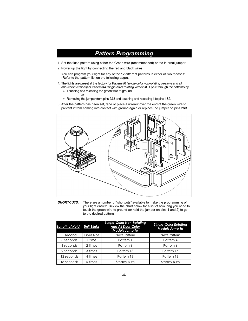 Pattern programming | Star Headlight & Lantern 200ADHL Dual color User Manual | Page 5 / 8
