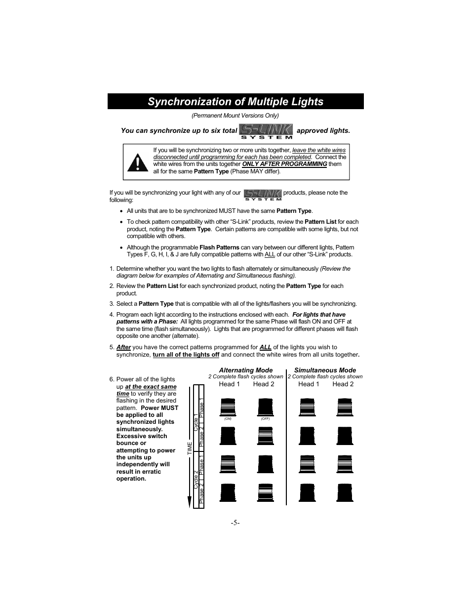 Synchronization of multiple lights | Star Headlight & Lantern 258HTDCL Dual color User Manual | Page 6 / 8