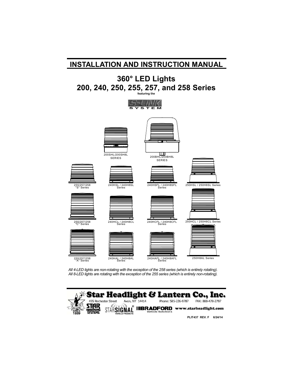Star Headlight & Lantern 258HTL Series User Manual | 8 pages