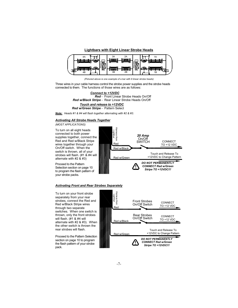 Lightbars with eight linear strobe heads | Star Headlight & Lantern 6600 Series - 64"Warning Package User Manual | Page 9 / 20