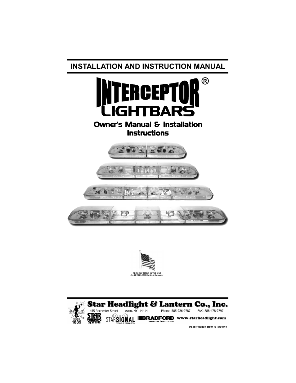Star Headlight & Lantern 8600 Series Intercepto - 66" Tow Packages User Manual | 24 pages