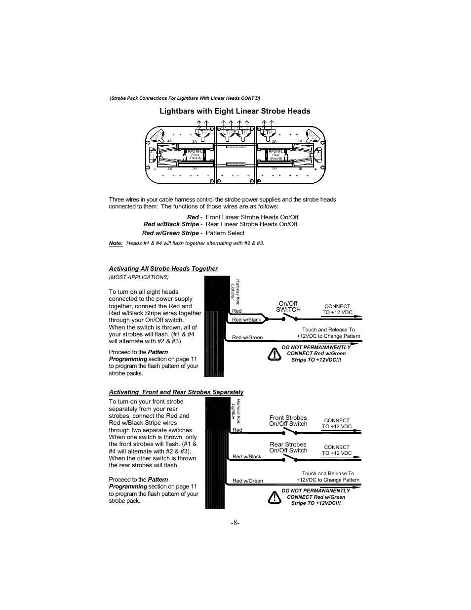 Lightbars with eight linear strobe heads | Star Headlight & Lantern 8600 Series Intercepto - 66" Tow Packages User Manual | Page 11 / 24