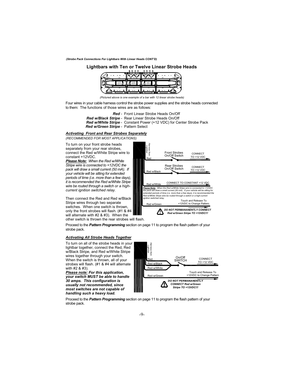 Lightbars with ten or twelve linear strobe heads | Star Headlight & Lantern 8600 Series Intercepto - 66" Tow Packages User Manual | Page 12 / 24