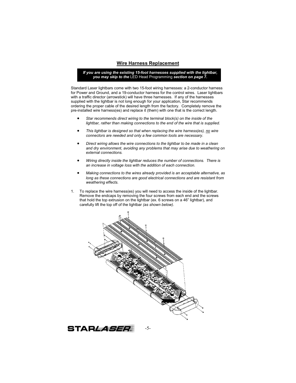 Wire harness replacement | Star Headlight & Lantern 7400 Star Lase User Manual | Page 8 / 24