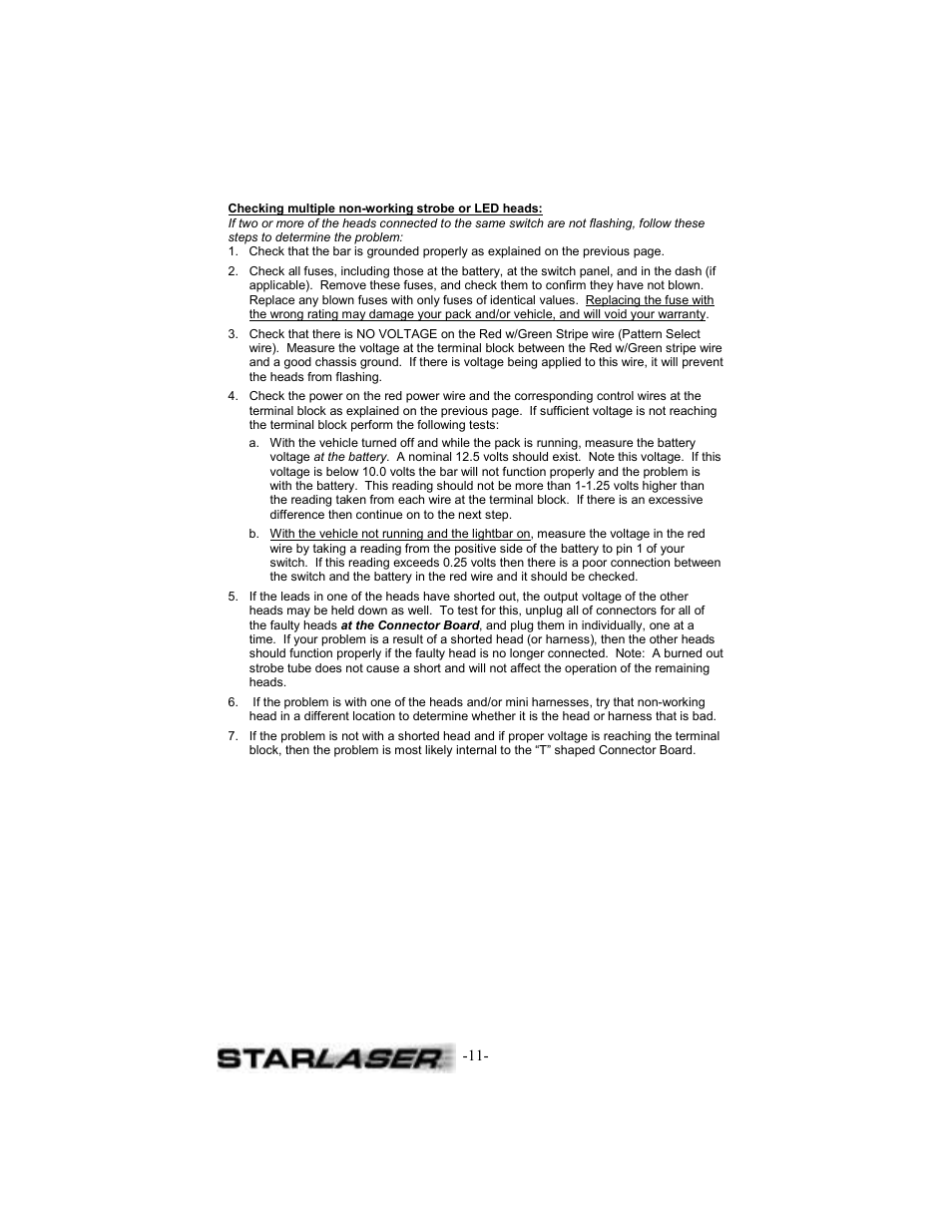 Star Headlight & Lantern 7400 Star Lase User Manual | Page 14 / 16