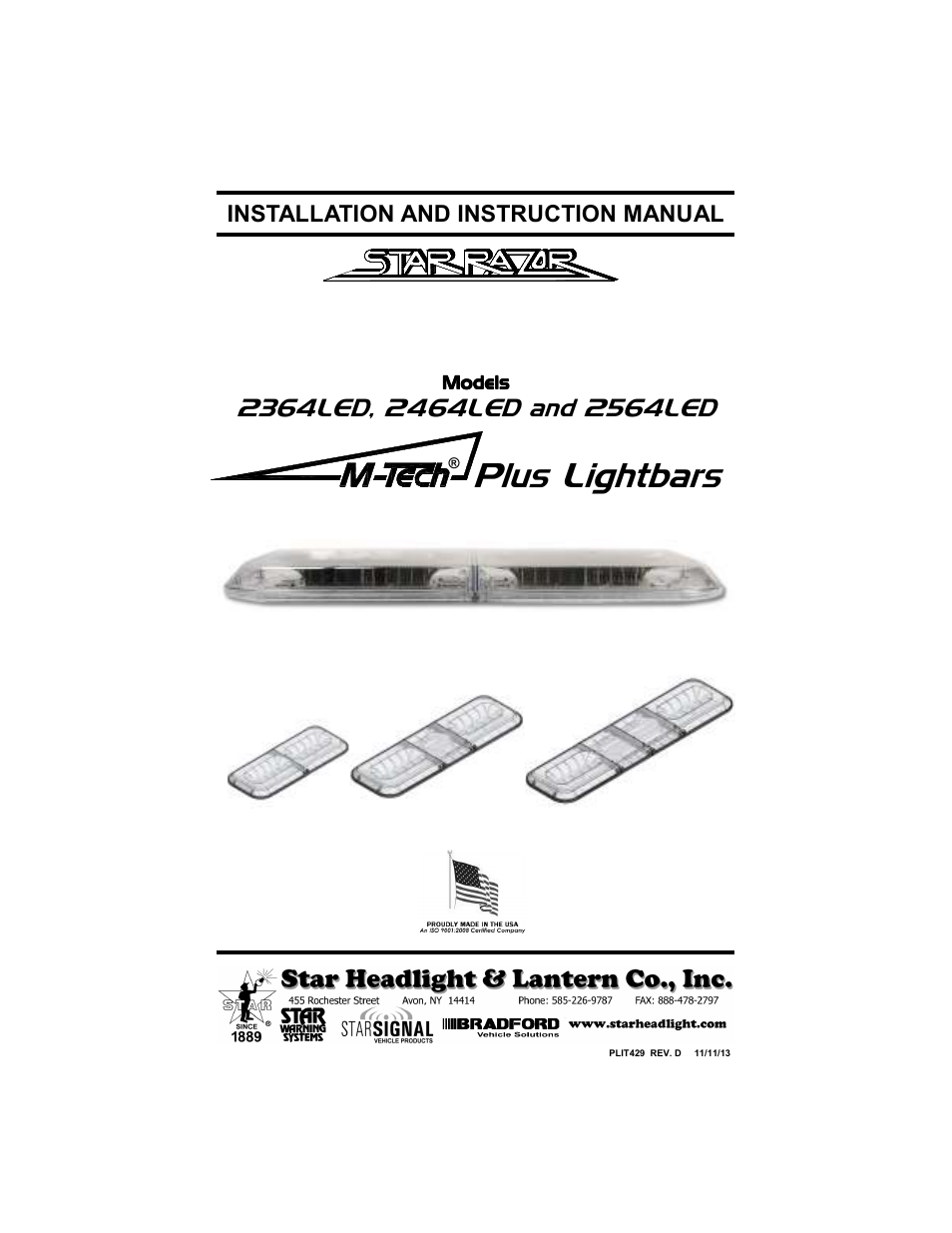 Star Headlight & Lantern 2400 Series - 46" Emergency Packages User Manual | 16 pages