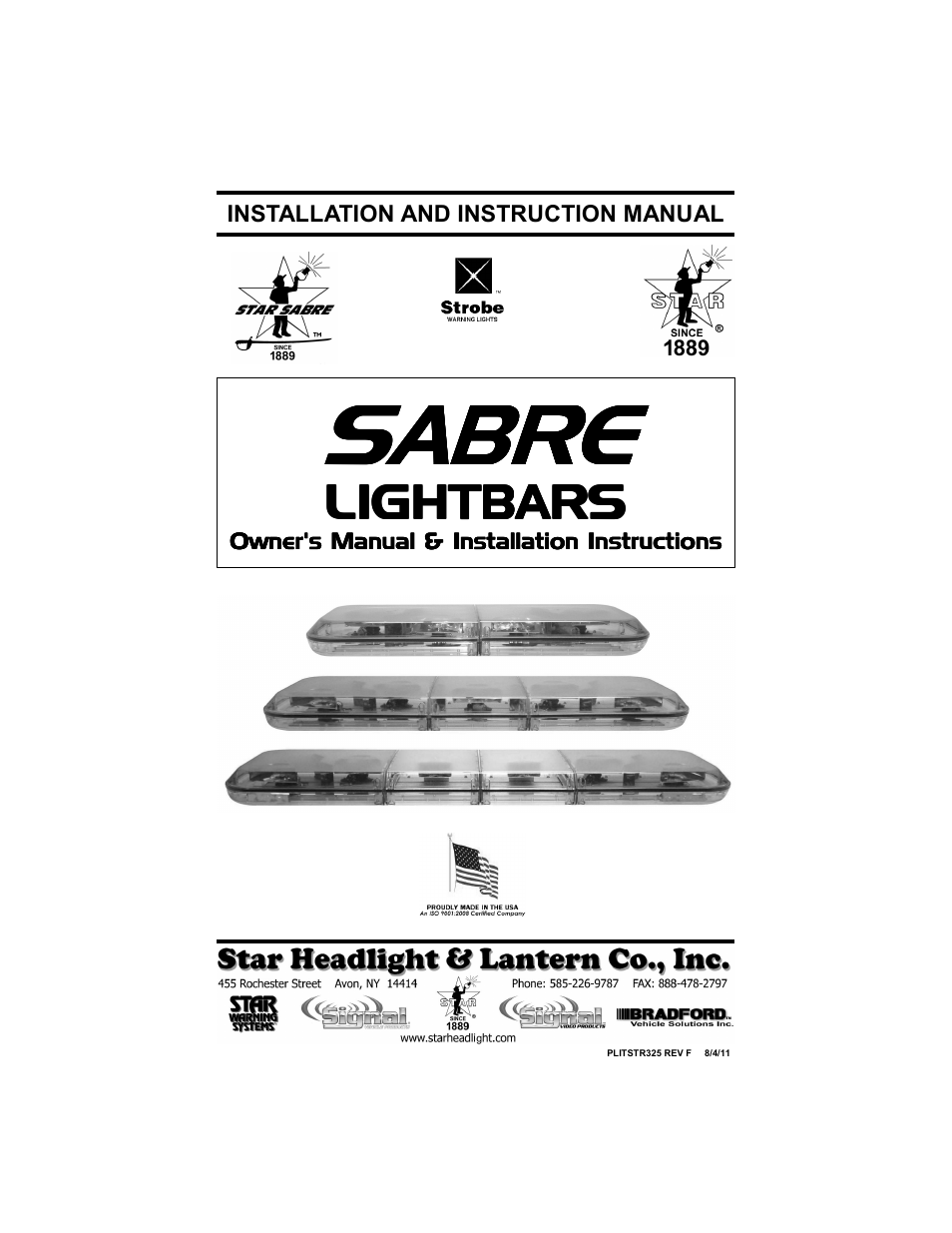 Star Headlight & Lantern 5600 Series 66" Warning Packages User Manual | 24 pages