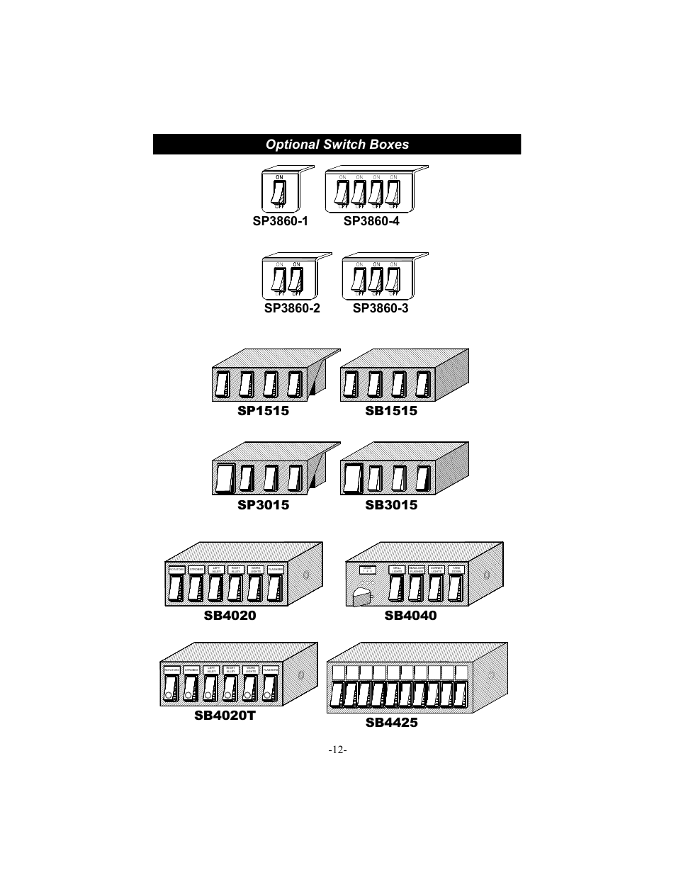 Sb4020t, Sb4020, Sb4040 | Sb3015 | Star Headlight & Lantern 5400 Series 46" LED Packages User Manual | Page 15 / 16