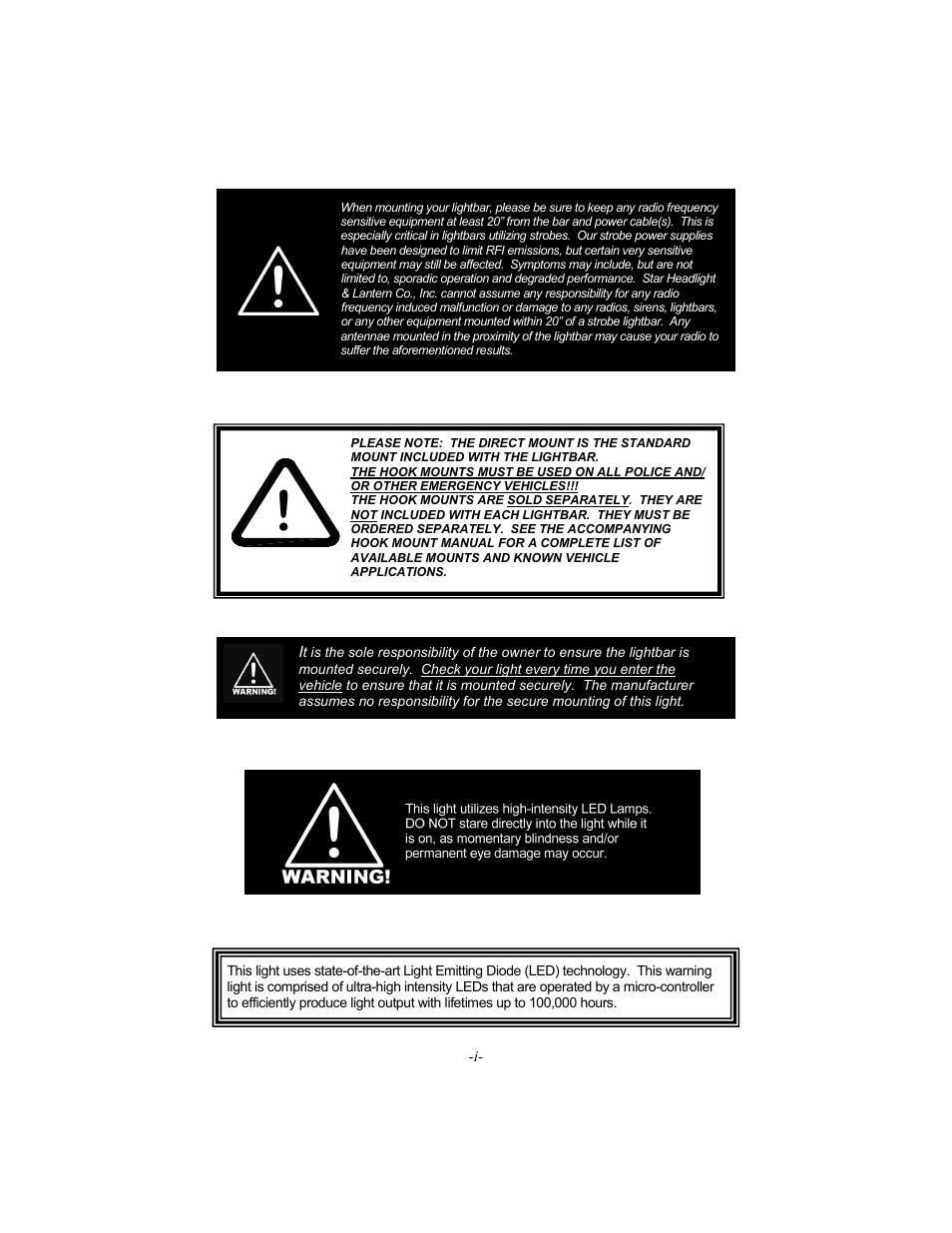 Star Headlight & Lantern 5400 Series 46" LED Packages User Manual | Page 2 / 16