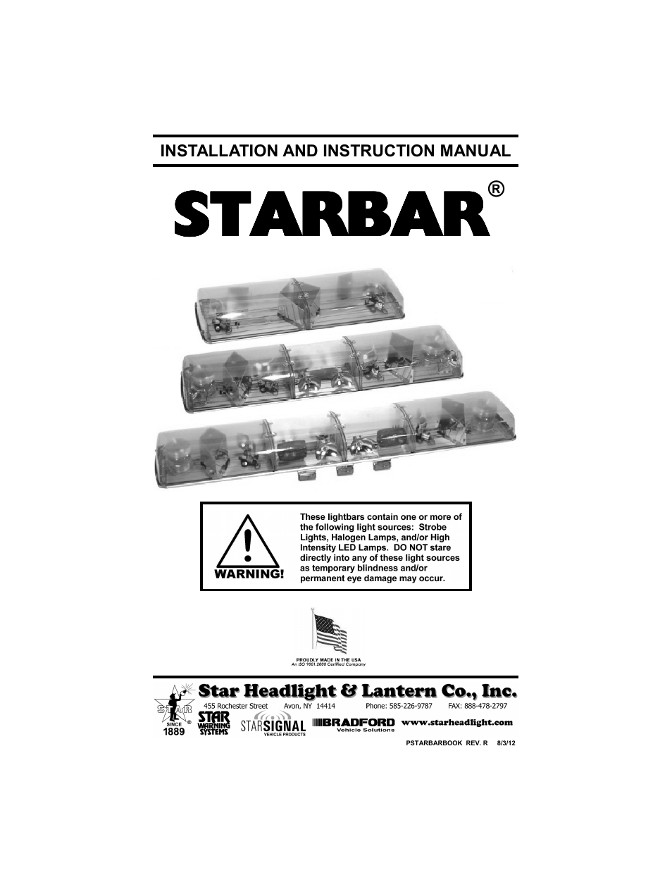 Star Headlight & Lantern 9500 Series - 58" Warning Package User Manual | 20 pages