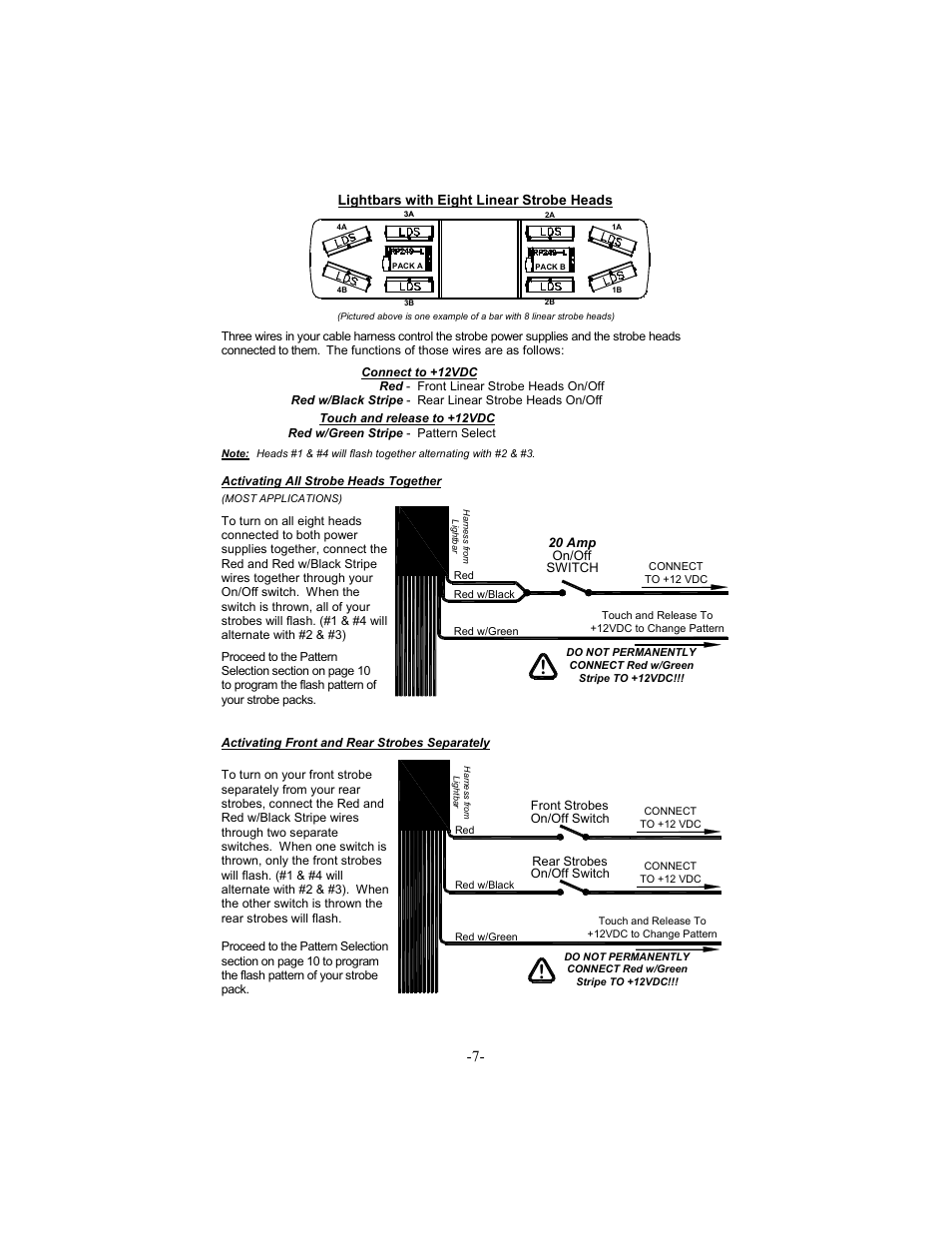 Lightbars with eight linear strobe heads | Star Headlight & Lantern 9500 Series - 58" Warning Package User Manual | Page 9 / 20