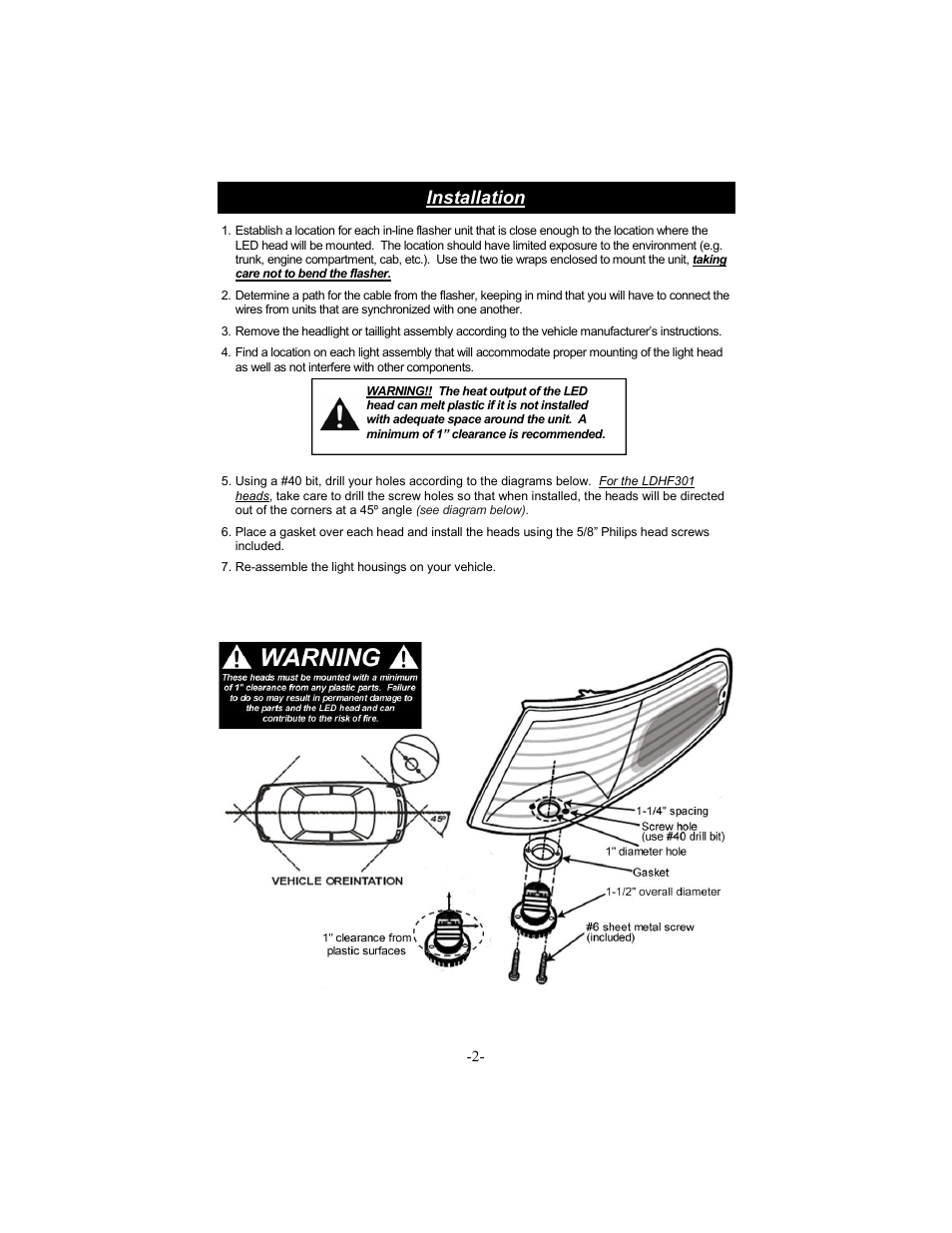 Installation | Star Headlight & Lantern Hide-A-STA In-Line Remote Flashing LED Kits User Manual | Page 4 / 8