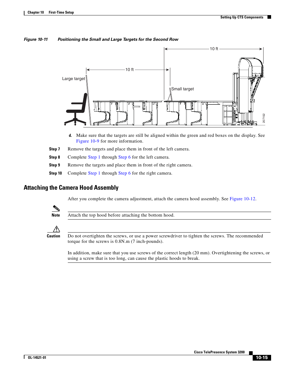 Attaching the camera hood assembly | Cisco 3200 User Manual | Page 197 / 282