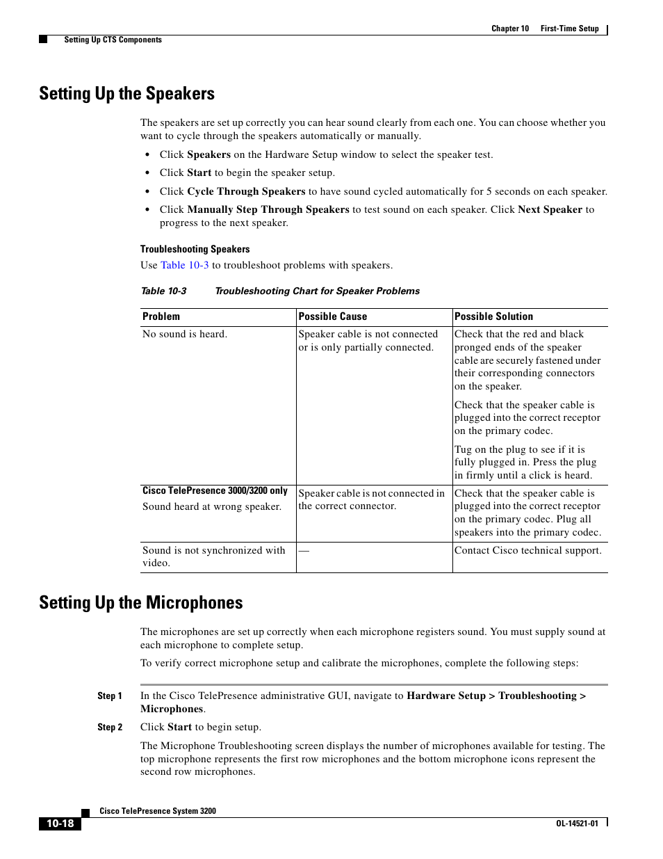 Setting up the speakers, Setting up the microphones | Cisco 3200 User Manual | Page 200 / 282