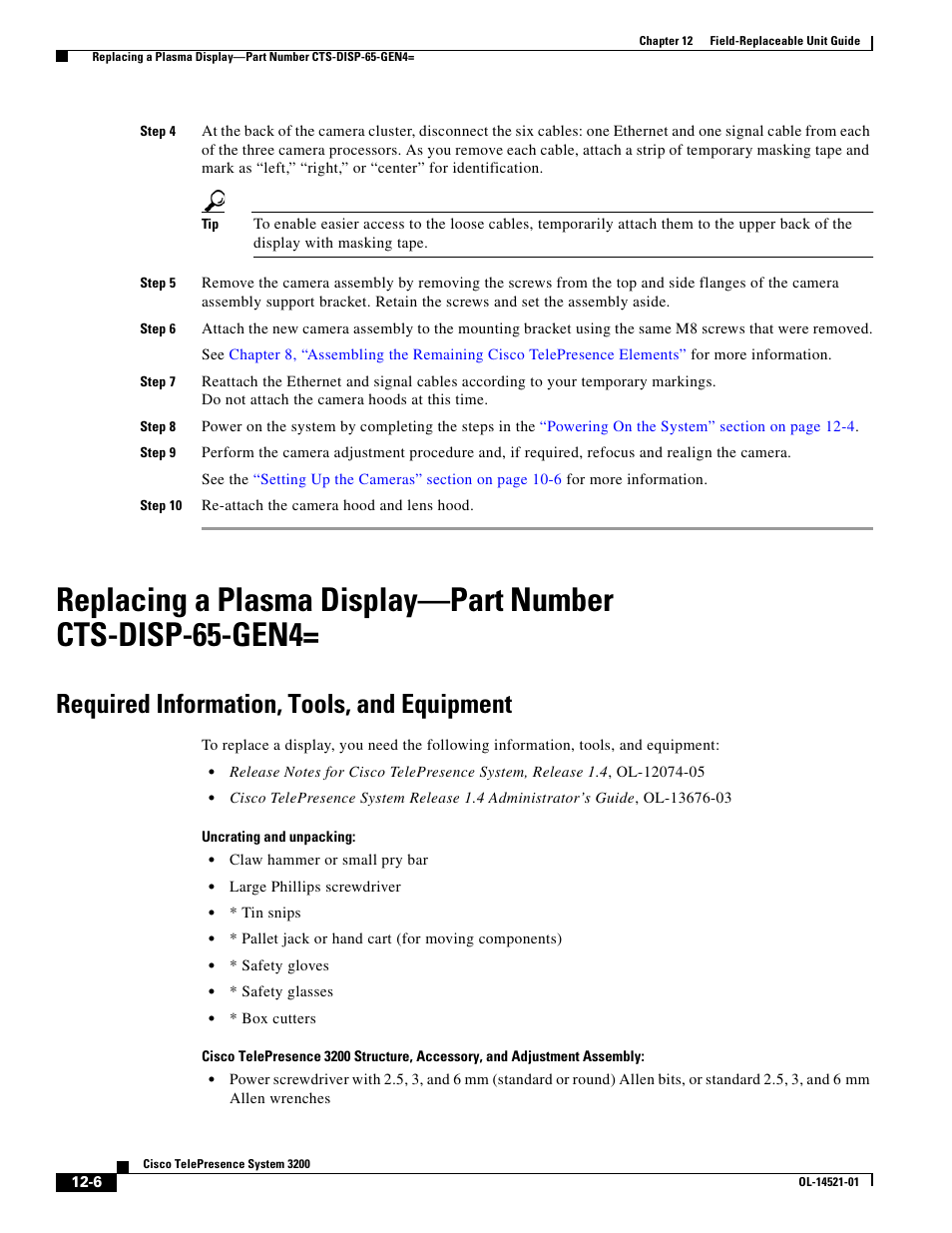 Required information, tools, and equipment | Cisco 3200 User Manual | Page 214 / 282
