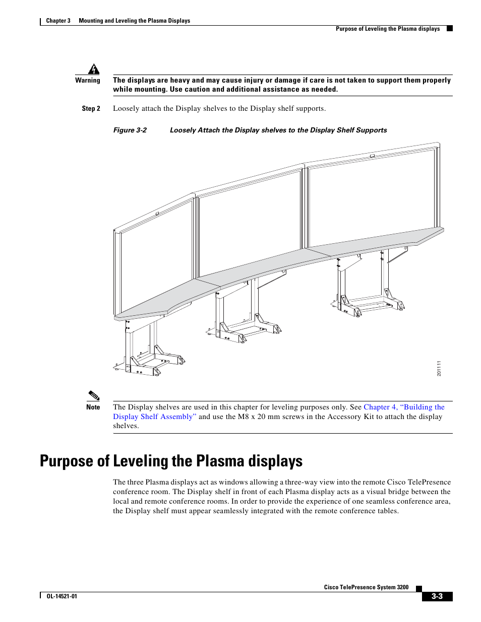 Purpose of leveling the plasma displays | Cisco 3200 User Manual | Page 27 / 282