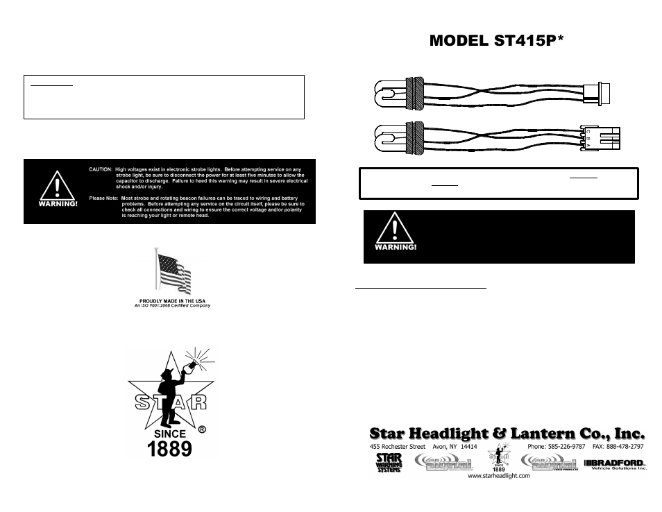 Star Headlight & Lantern ST415P Phanto User Manual | 2 pages