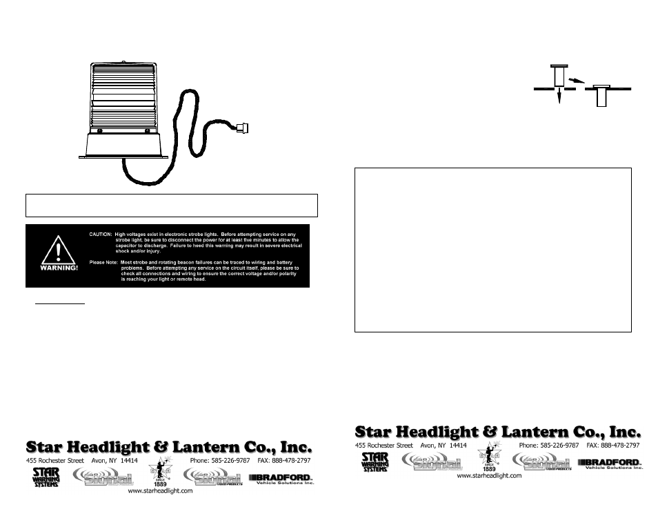 Model sh3940, One year limited warranty, Remote strobe head | Star Headlight & Lantern RSK244-2 Strobe Kit User Manual | Page 14 / 16