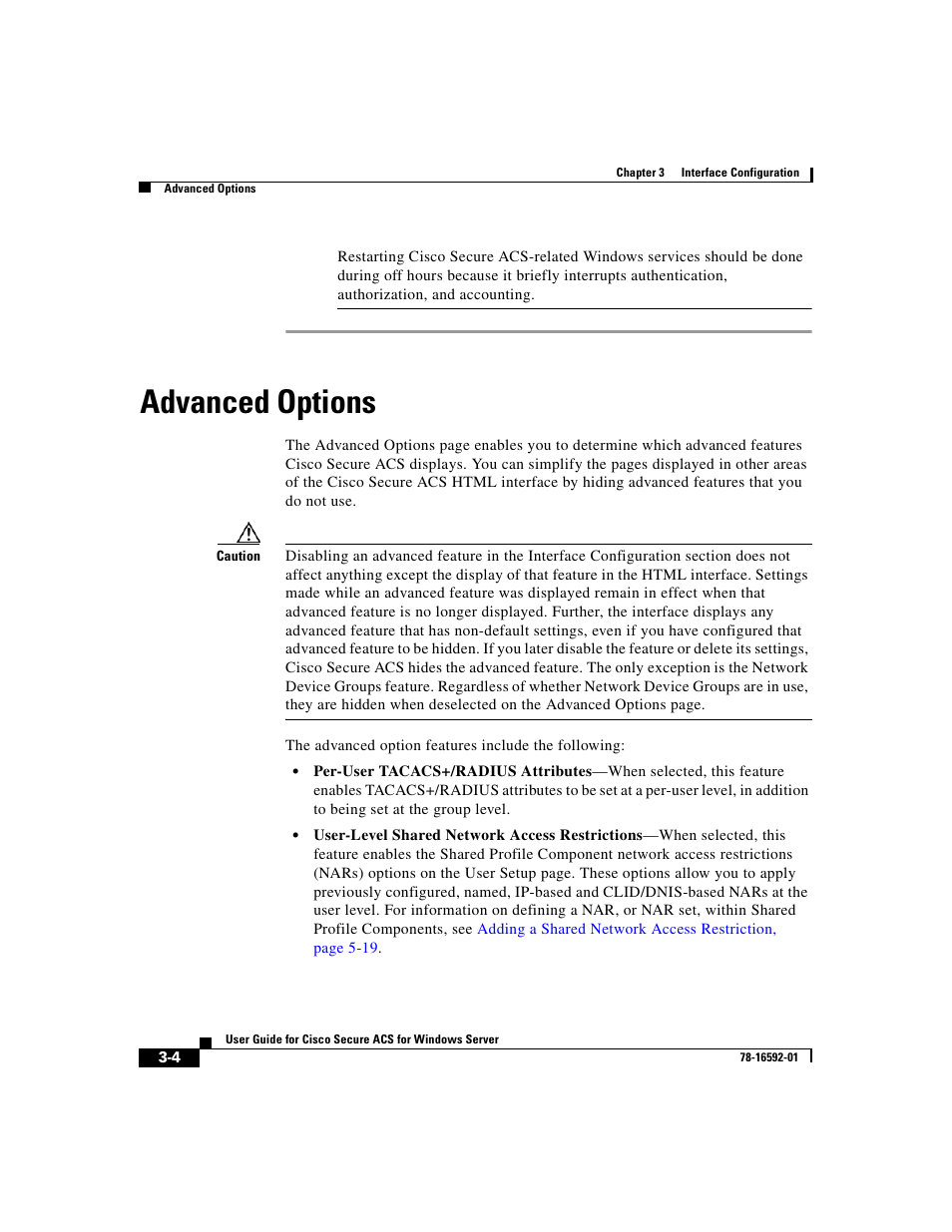 Advanced options, Advanced | Cisco 3.3 User Manual | Page 102 / 860