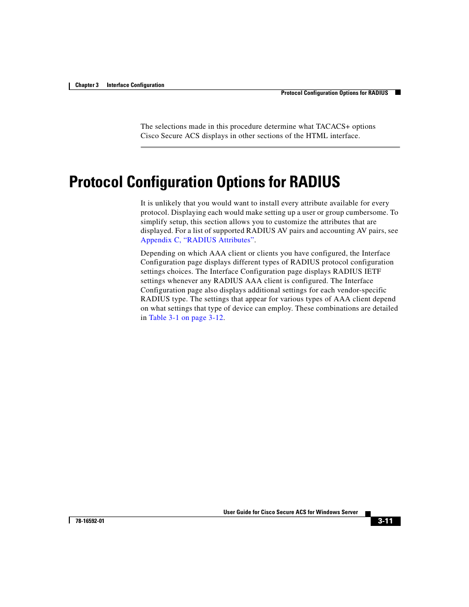 Protocol configuration options for radius | Cisco 3.3 User Manual | Page 109 / 860