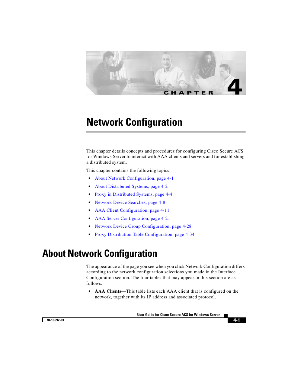 Network configuration, About network configuration, C h a p t e r | Chapter 4, “network configuration | Cisco 3.3 User Manual | Page 117 / 860