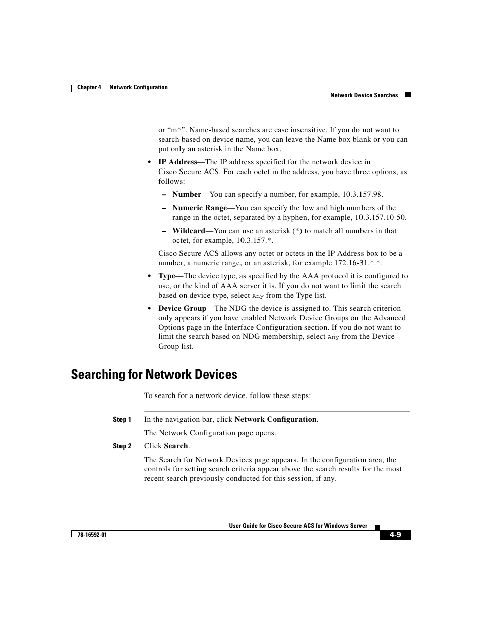 Searching for network devices | Cisco 3.3 User Manual | Page 125 / 860