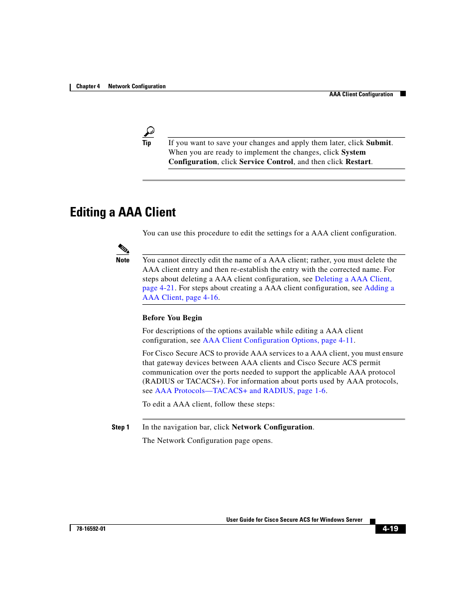 Editing a aaa client | Cisco 3.3 User Manual | Page 135 / 860