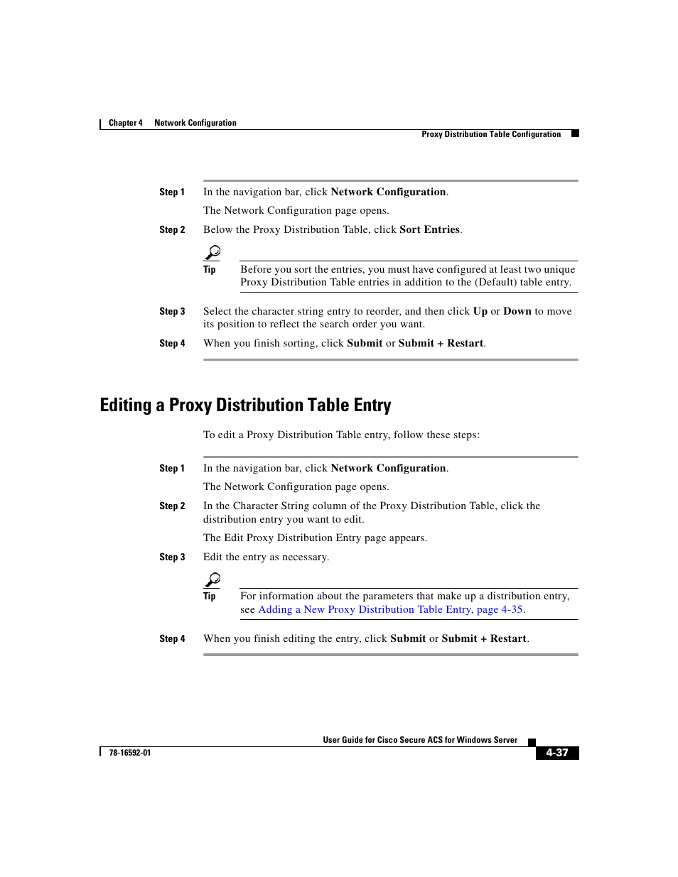 Editing a proxy distribution table entry | Cisco 3.3 User Manual | Page 153 / 860