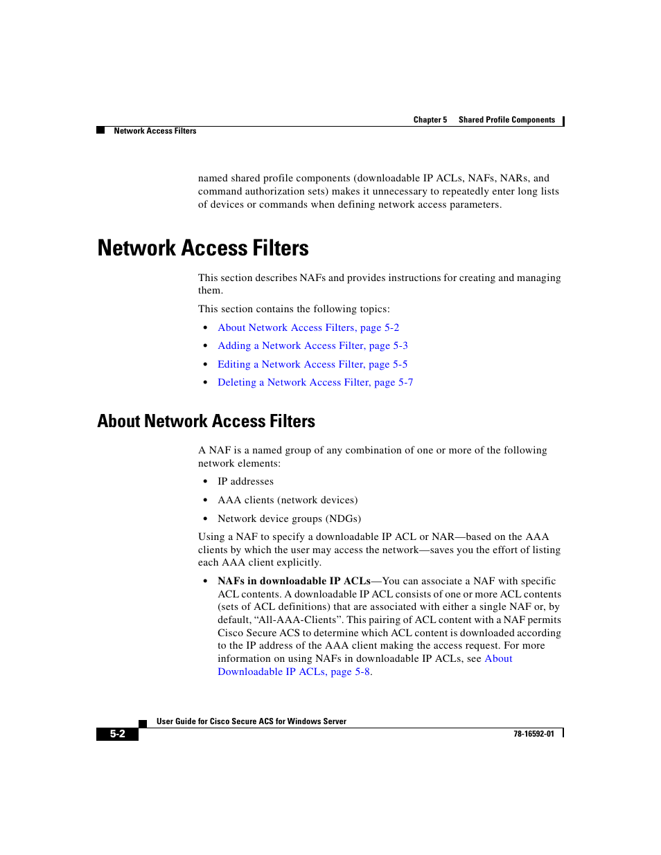 Network access filters, About network access filters, Network | Cisco 3.3 User Manual | Page 156 / 860