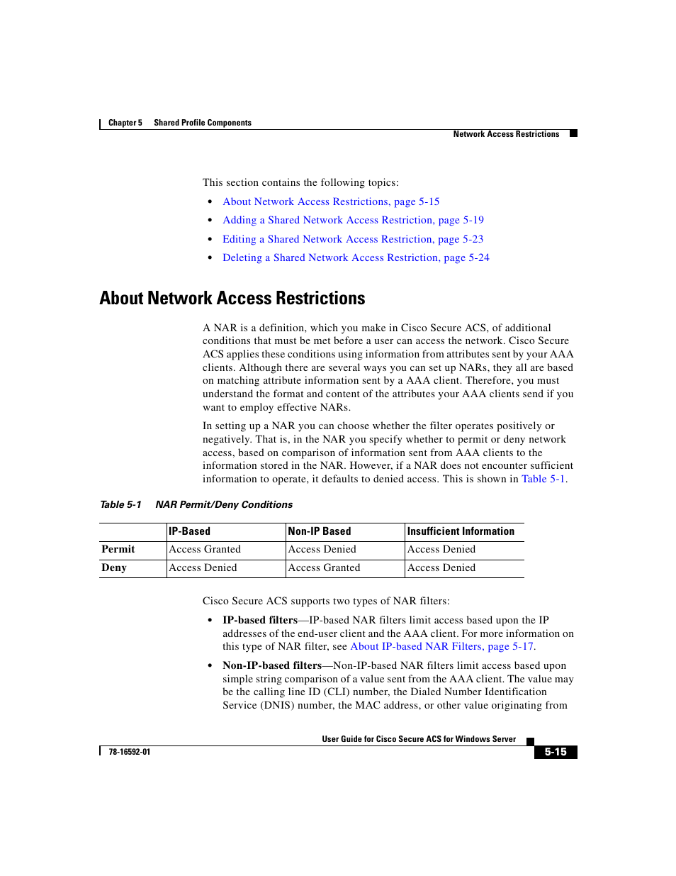 About network access restrictions | Cisco 3.3 User Manual | Page 169 / 860