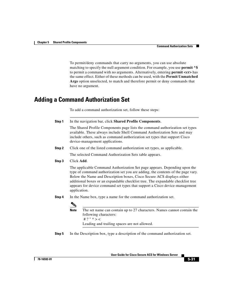 Adding a command authorization set, Adding a | Cisco 3.3 User Manual | Page 185 / 860