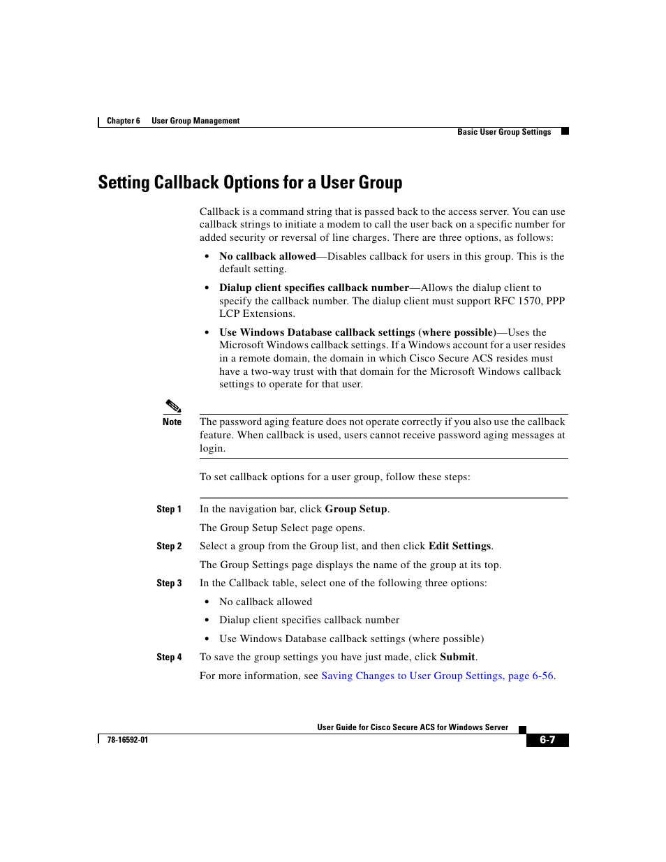 Setting callback options for a user group | Cisco 3.3 User Manual | Page 197 / 860