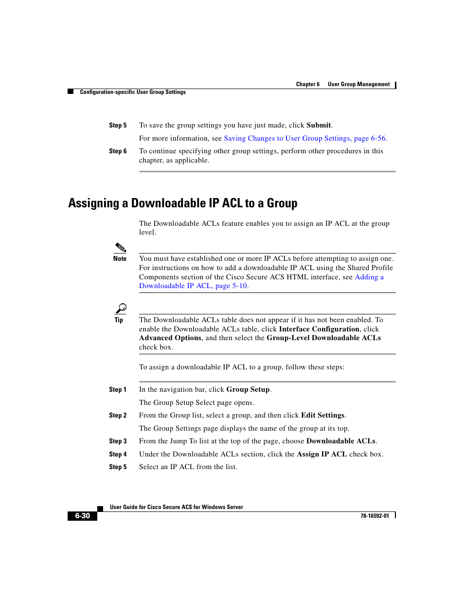 Assigning a downloadable ip acl to a group, Assigning a downloadable ip | Cisco 3.3 User Manual | Page 220 / 860