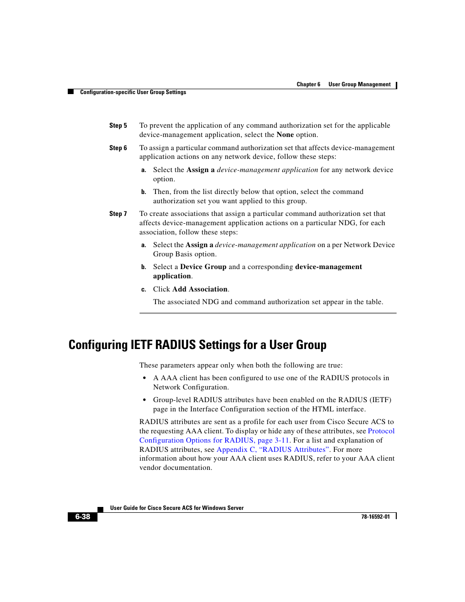 Configuring ietf radius settings for a user group | Cisco 3.3 User Manual | Page 228 / 860