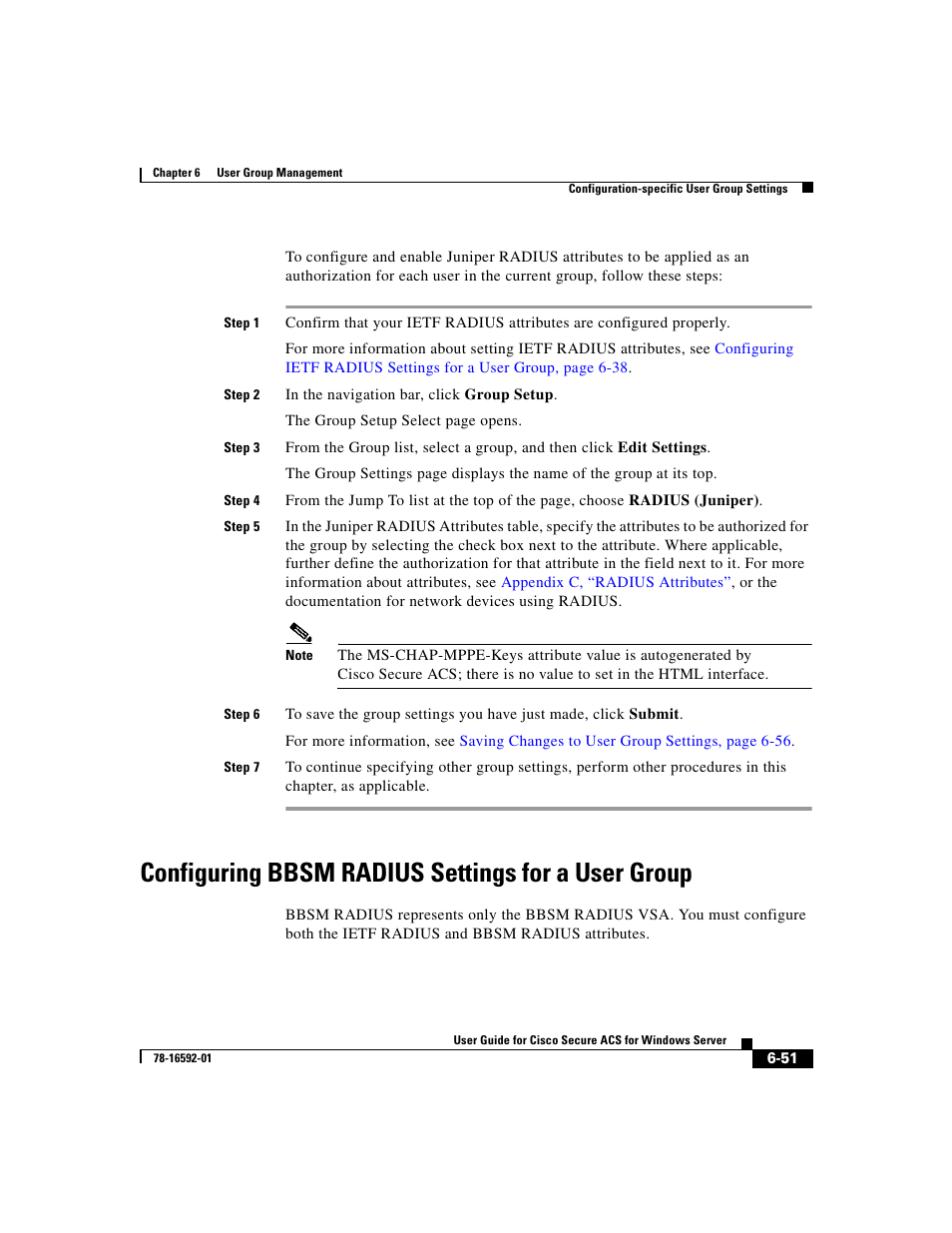 Configuring bbsm radius settings for a user group | Cisco 3.3 User Manual | Page 241 / 860
