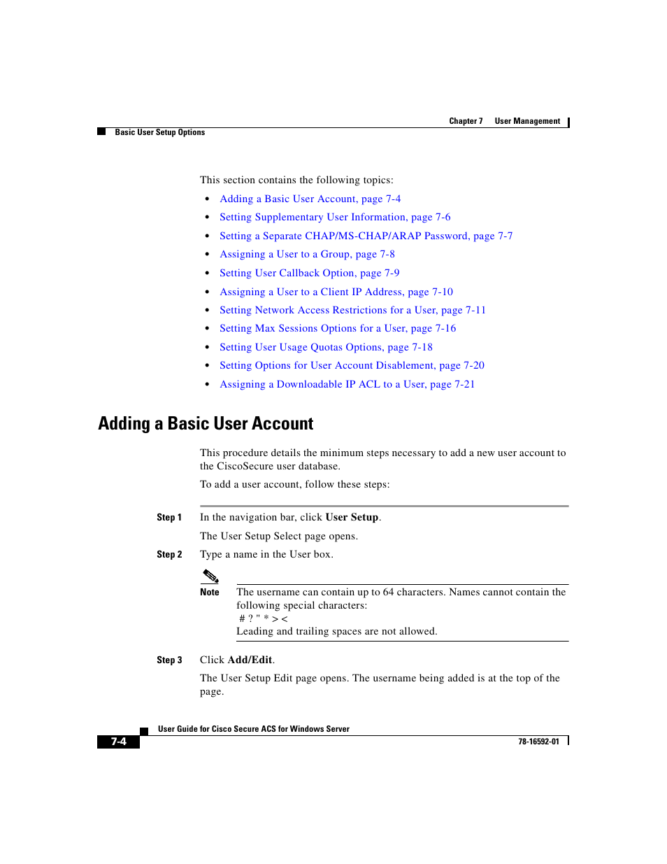 Adding a basic user account | Cisco 3.3 User Manual | Page 250 / 860