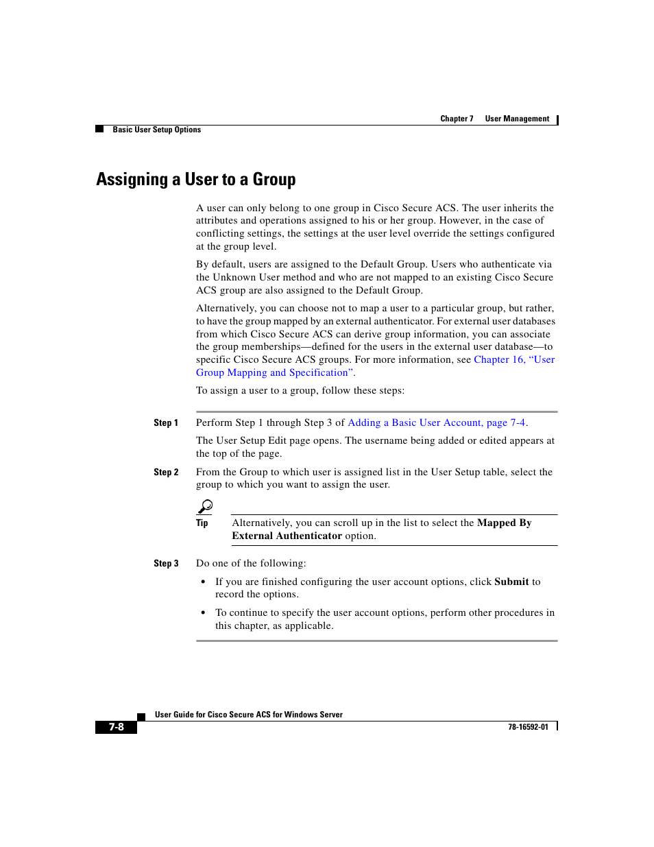 Assigning a user to a group | Cisco 3.3 User Manual | Page 254 / 860