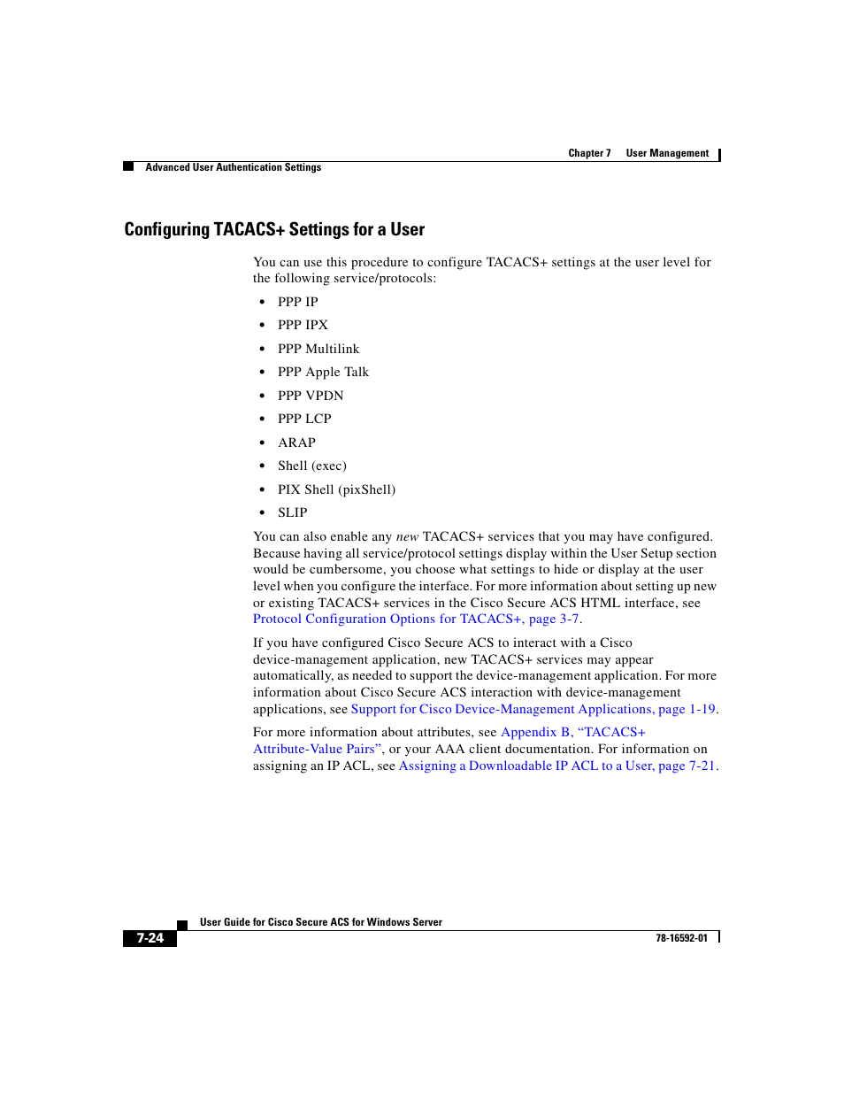 Configuring tacacs+ settings for a user | Cisco 3.3 User Manual | Page 270 / 860